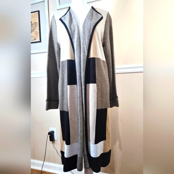 JONES STUDIO b Evan Picone Woman's Blush Pink Open Front Cardigan Sweater Size M - Picture 1 of 9